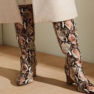 Alex Marie Pamilla Tall Leather Snake Print Boot 6.5M NEW